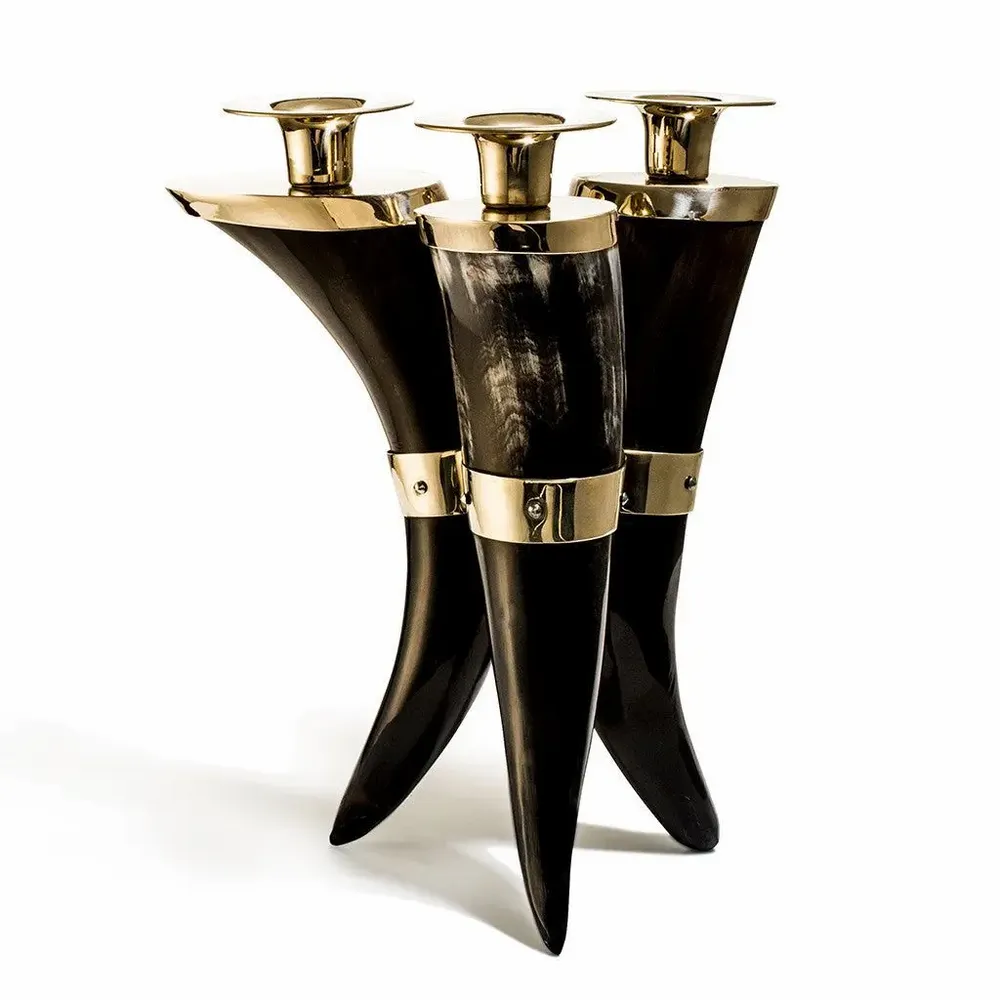 Candlesticks and candle holders - Triple Horn Candleholder - LADORADA