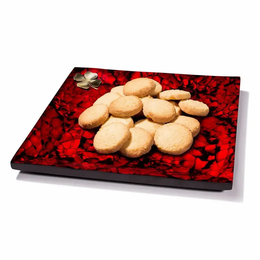 Trays - Mother of Pearl Red Small Platter - LADORADA