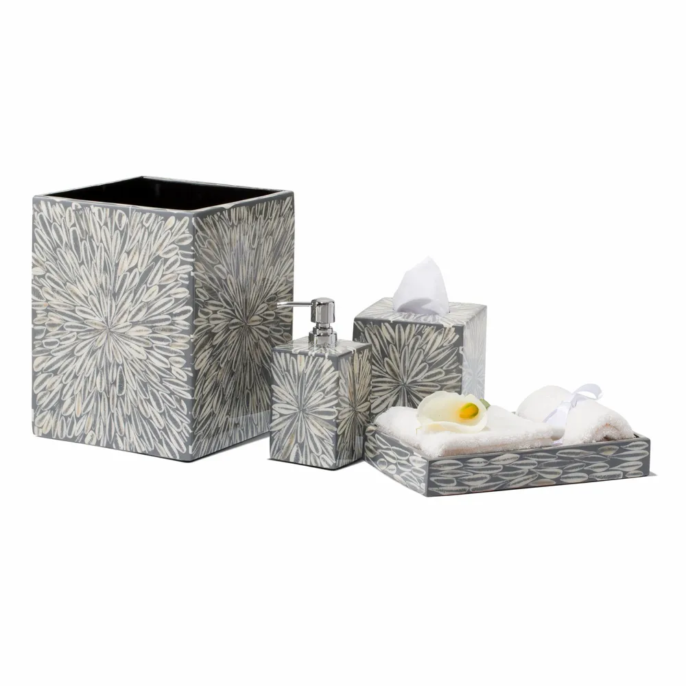 Bathroom storage - Gray Almendro Bath Tray - LADORADA