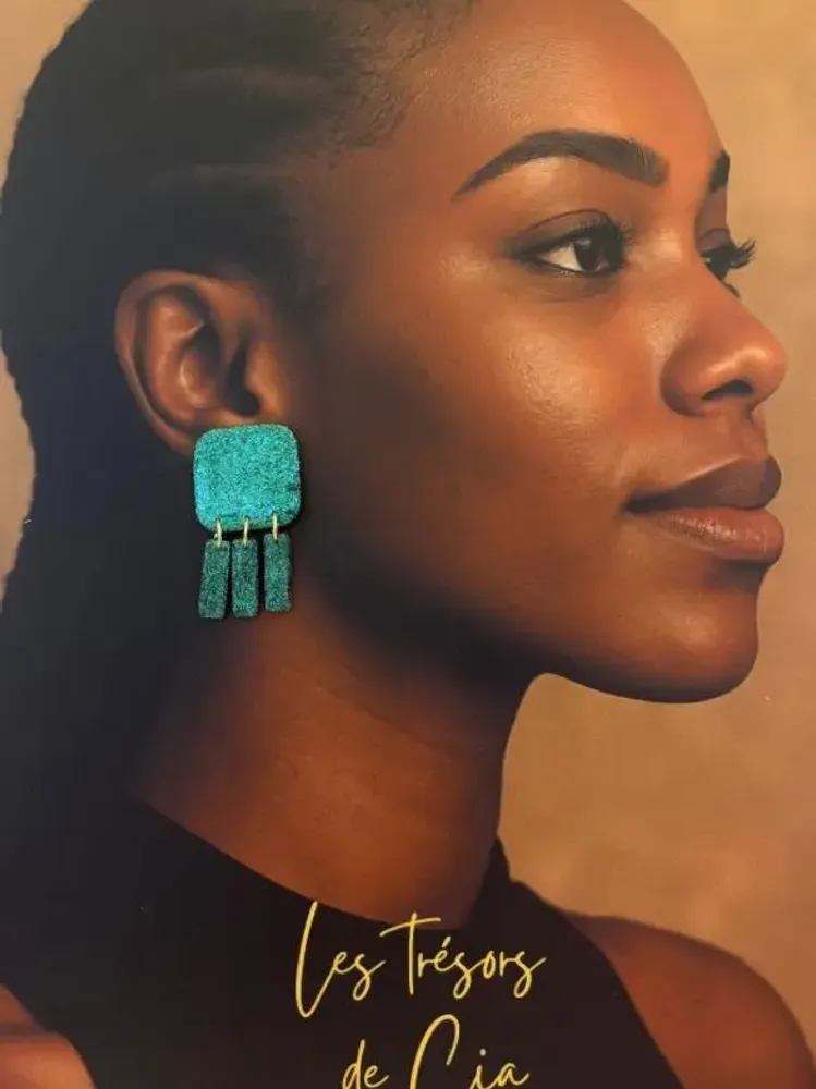 Bijoux - Boucles d’oreilles « Émeraude Chic » - LES TRÉSORS DE CIA