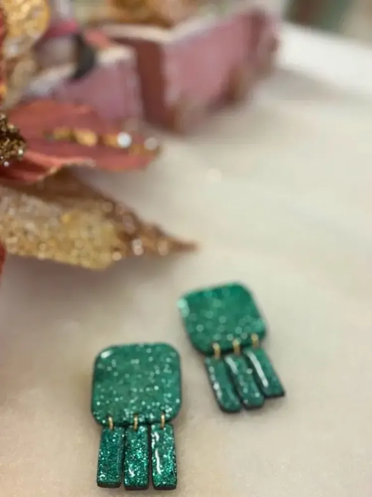 Bijoux - Boucles d’oreilles « Émeraude Chic » - LES TRÉSORS DE CIA