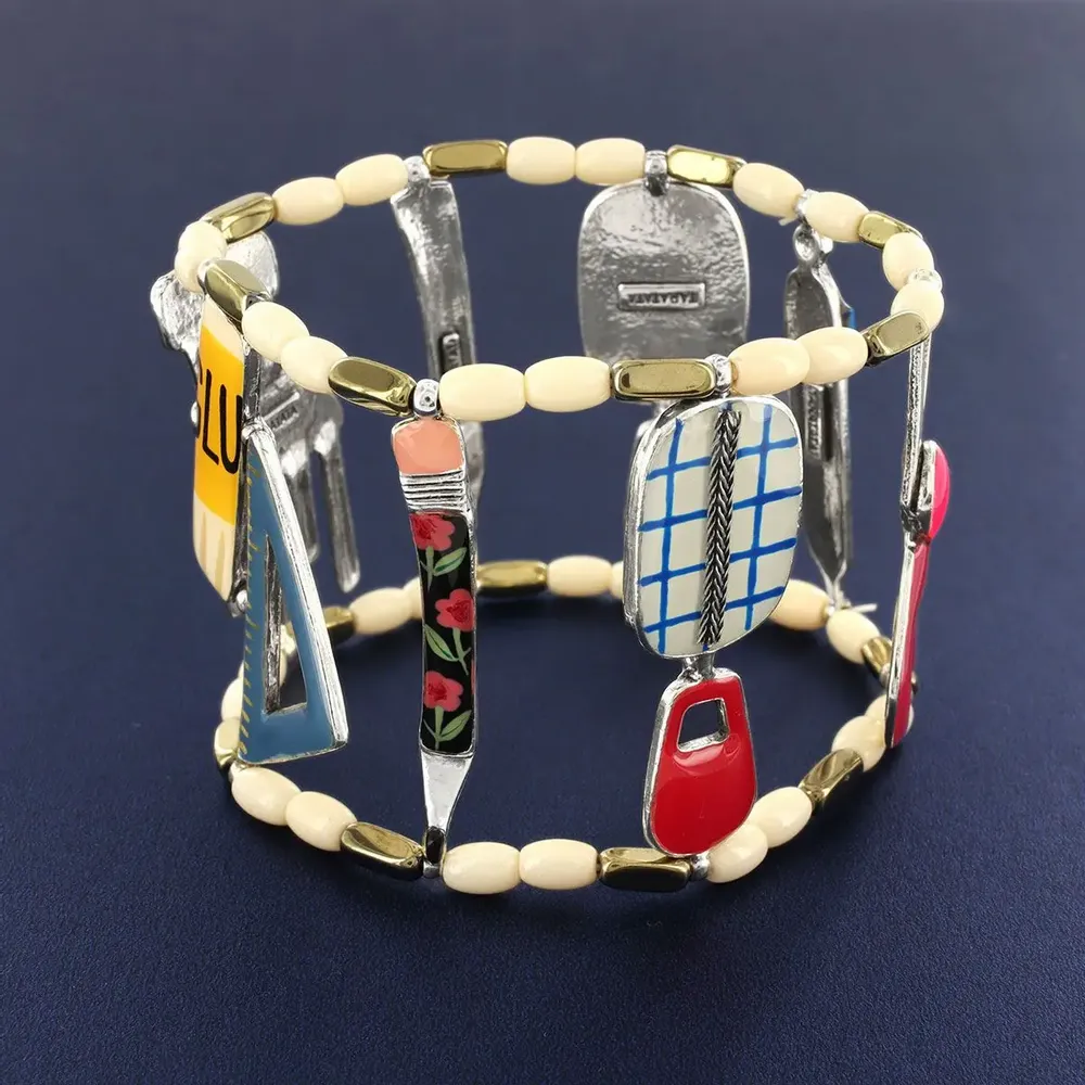 Jewelry - MULTI-COLOR SILVER RUBBER BRACELET - TARATATA BIJOUX