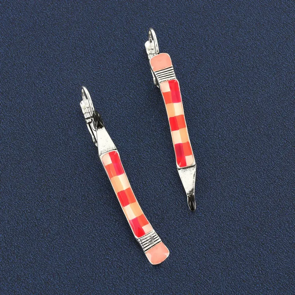 Bijoux - DORMEUSES GOMME COULEUR ARGENT ROUGE - TARATATA BIJOUX