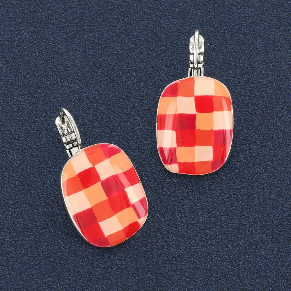 Bijoux - DORMEUSES GOMME COULEUR ARGENT ROUGE - TARATATA BIJOUX