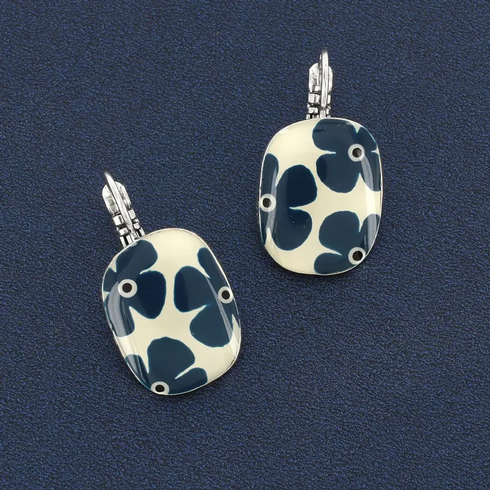 Bijoux - DORMEUSES GOMME COULEUR ARGENT BLEU - TARATATA BIJOUX