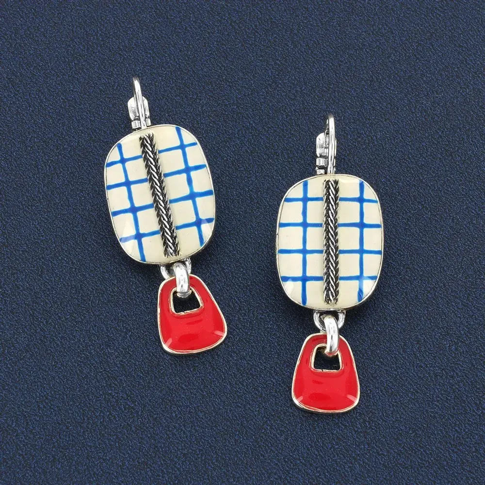 Bijoux - DORMEUSES GOMME COULEUR ARGENT BLEU - TARATATA BIJOUX