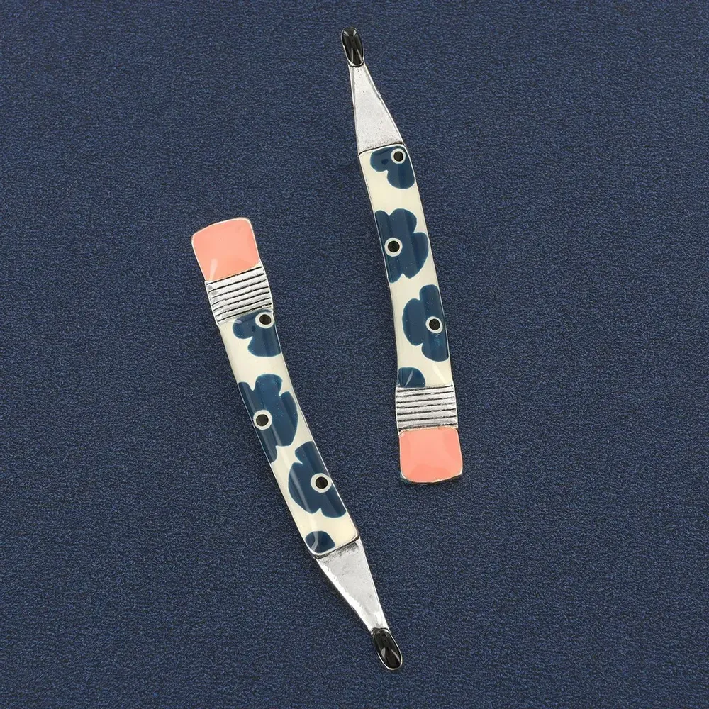 Bijoux - PUCES GOMME COULEUR ARGENT BLEU - TARATATA BIJOUX