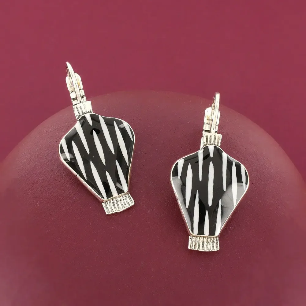 Bijoux - DORMEUSES ETINCELLE COULEUR ARGENT NOIR - TARATATA BIJOUX