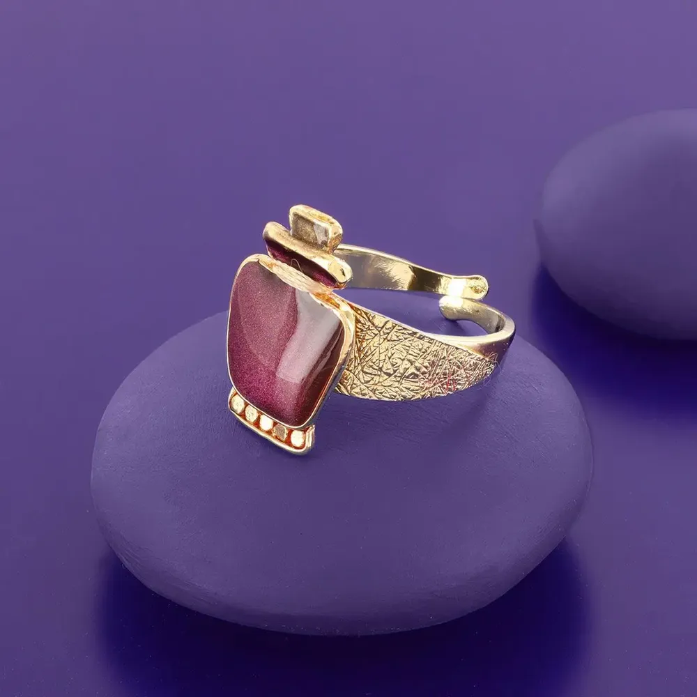 Bijoux - BAGUE MAGIC COULEUR DORE ROUGE - TARATATA BIJOUX