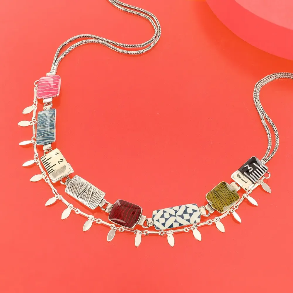 Bijoux - COLLIER RUBAN COULEUR ARGENT MULTI - TARATATA BIJOUX