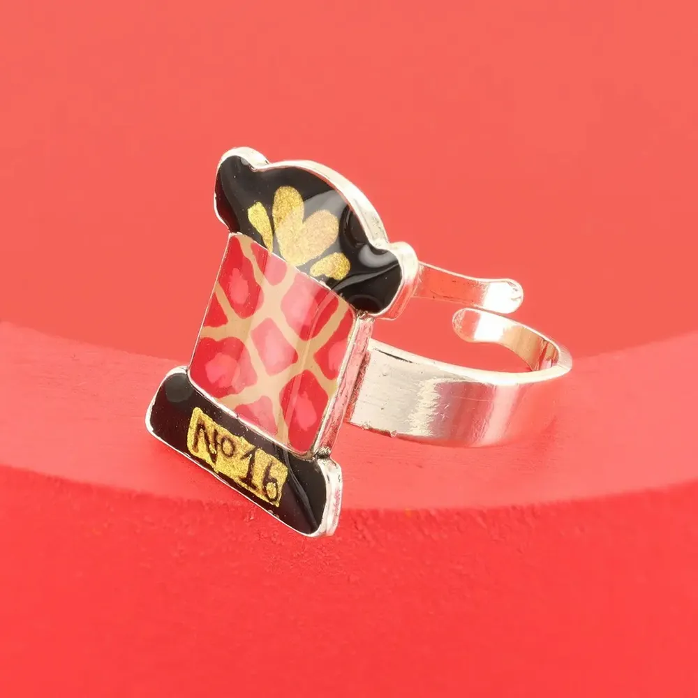 Bijoux - BAGUE RUBAN COULEUR ARGENT ROUGE - TARATATA BIJOUX