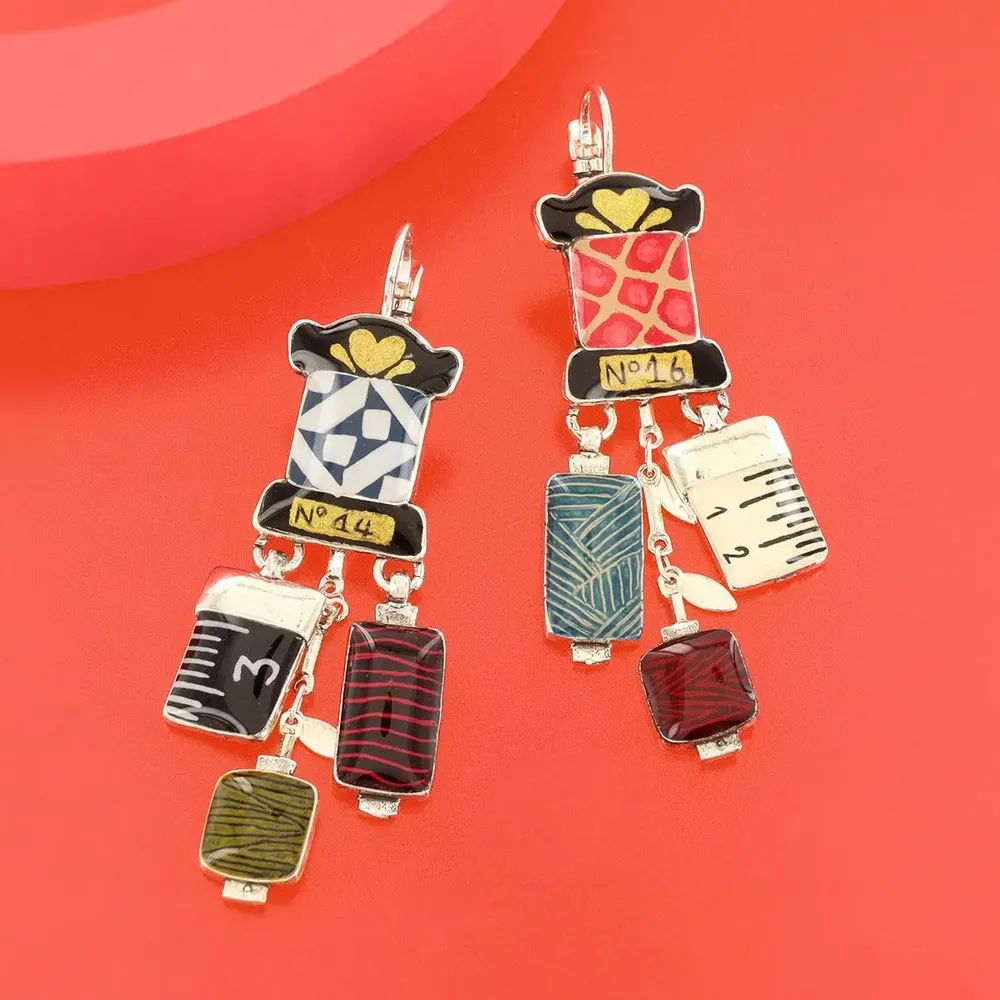 Jewelry - MULTI-COLORED SILVER RIBBON SLEEPERS - TARATATA BIJOUX