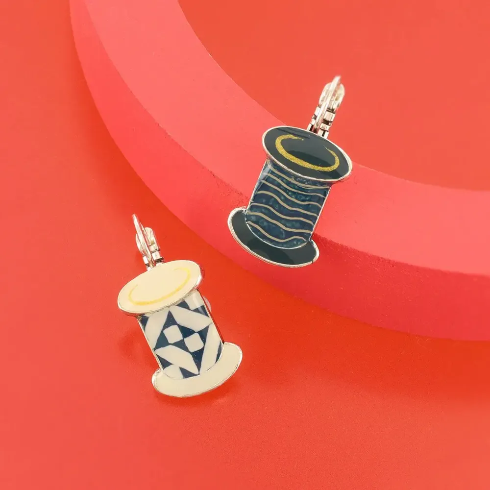 Jewelry - Silver and blue ribbon sleepers - TARATATA BIJOUX