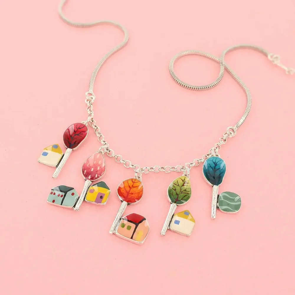 Jewelry - MY LITTLE VILLAGE NECKLACE, SILVER MULTI COLOR - TARATATA BIJOUX