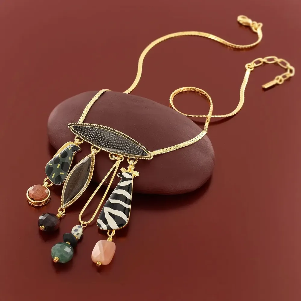Bijoux - COLLIER ZEBRA COULEUR DORE MULTI - TARATATA BIJOUX