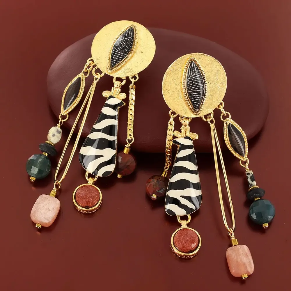 Bijoux - CLIPS ZEBRA COULEUR DORE MULTI - TARATATA BIJOUX