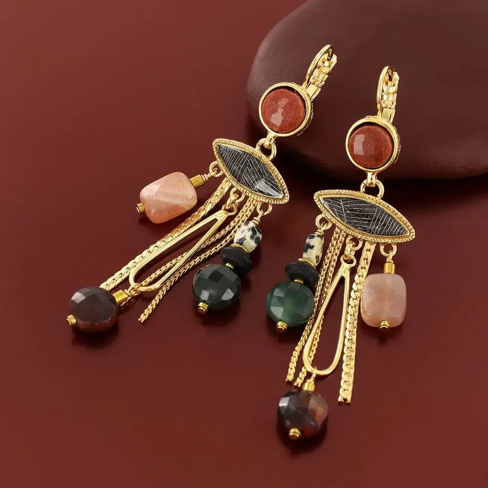 Bijoux - DORMEUSES ZEBRA COULEUR DORE MULTI - TARATATA BIJOUX