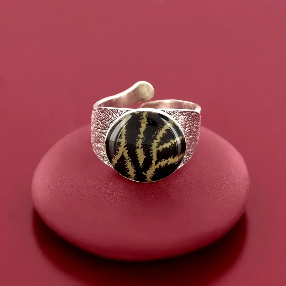 Jewelry - Tabby ring, silver and black - TARATATA BIJOUX