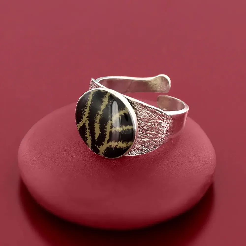 Jewelry - Tabby ring, silver and black - TARATATA BIJOUX