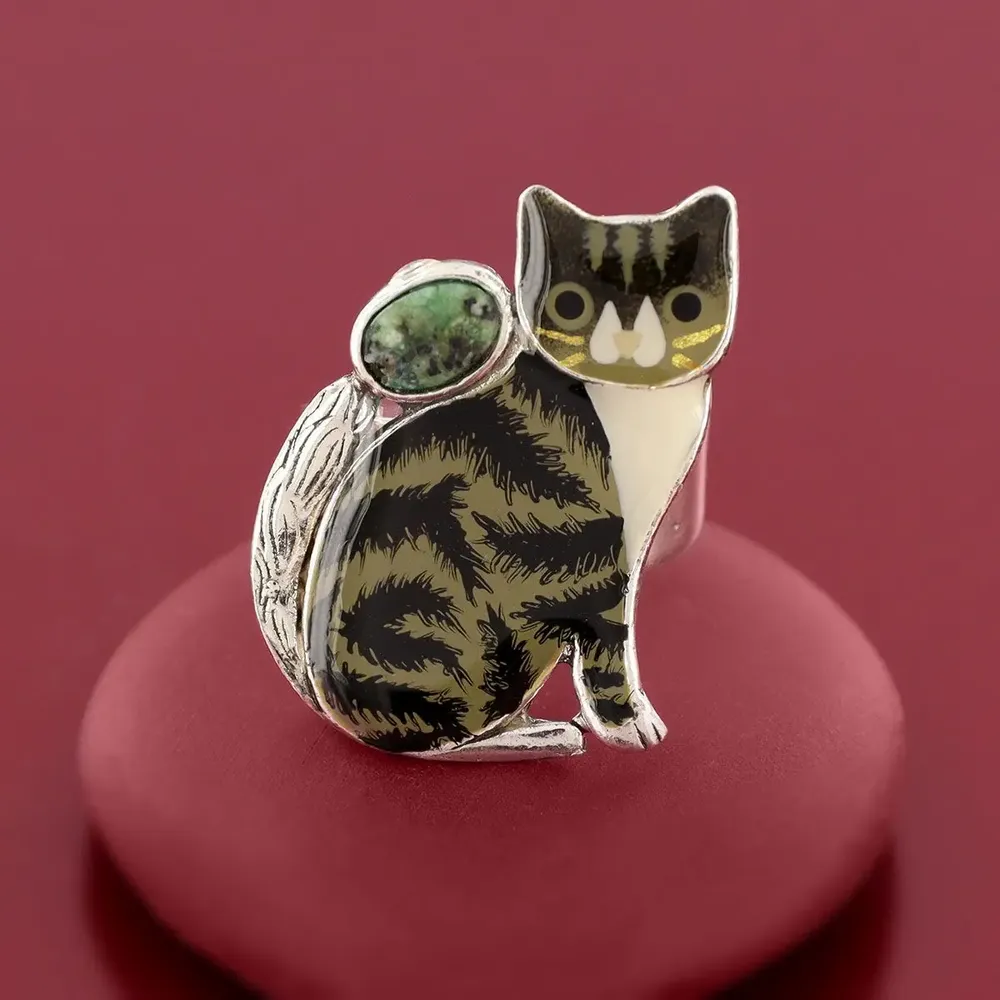 Bijoux - BAGUE TABBY COULEUR ARGENT NOIR - TARATATA BIJOUX