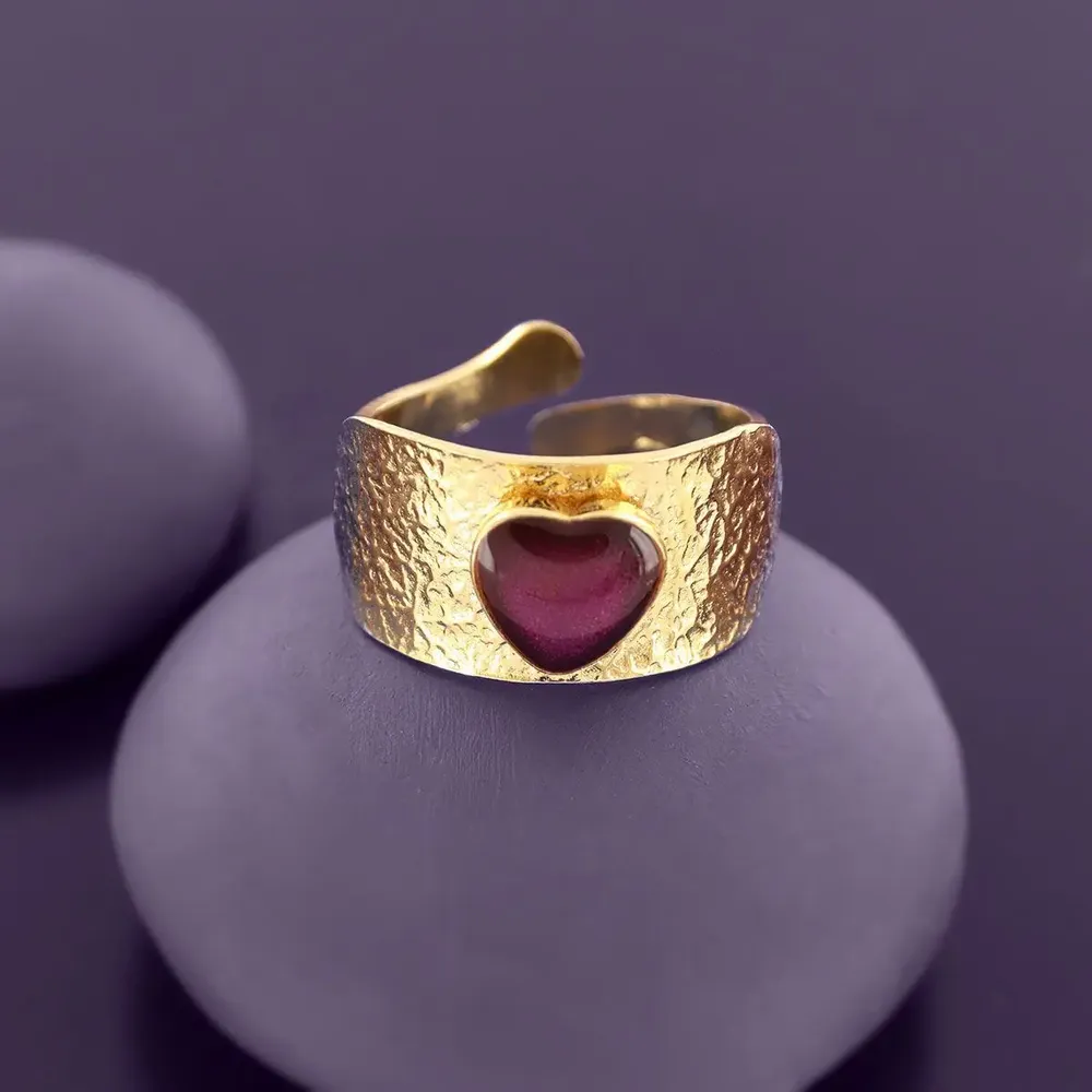 Bijoux - BAGUE FRIDA COULEUR DORE PRUNE - TARATATA BIJOUX