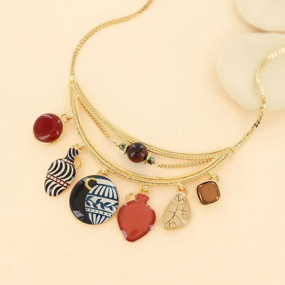 Bijoux - COLLIER ANTIQUE COULEUR DORE MULTI - TARATATA BIJOUX