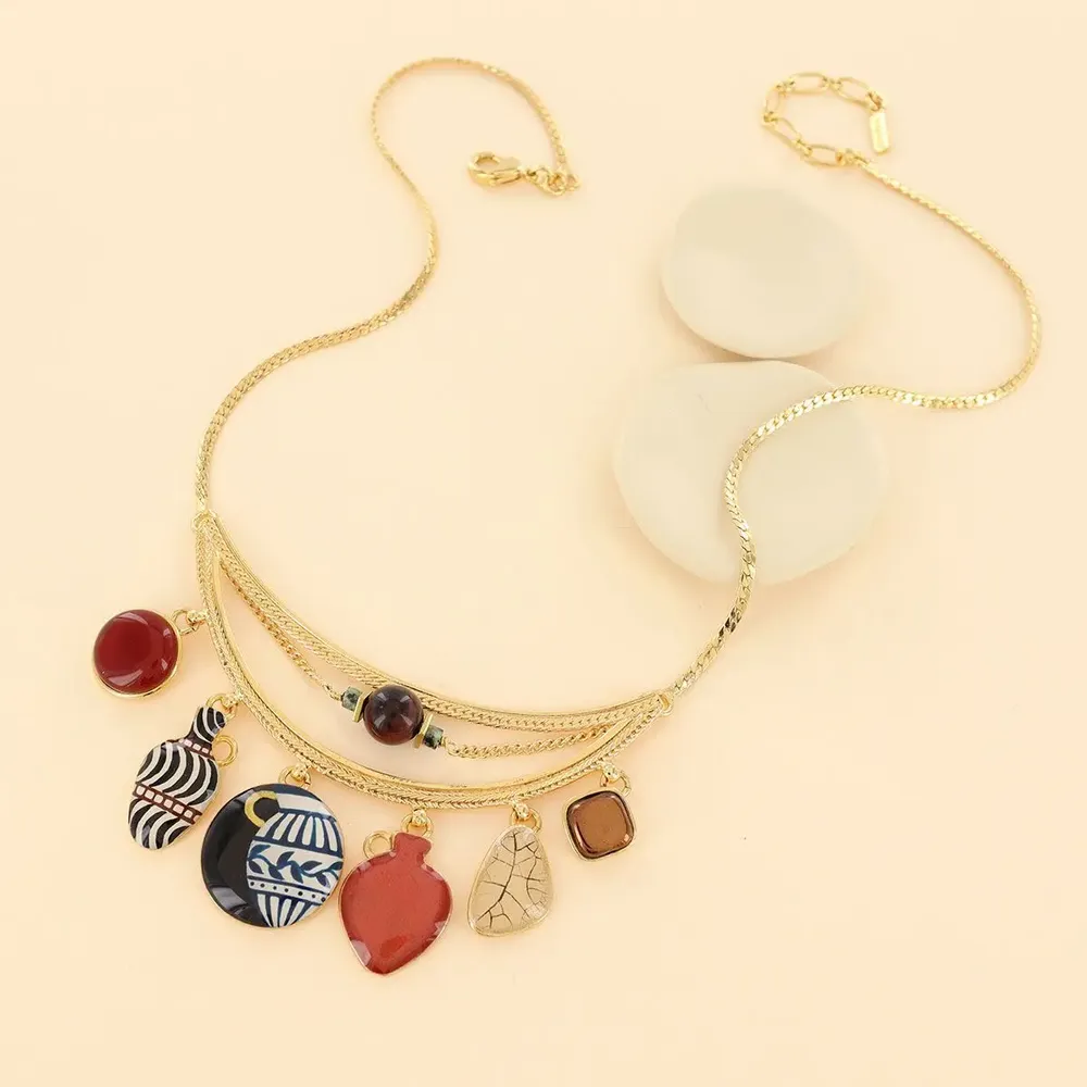 Bijoux - COLLIER ANTIQUE COULEUR DORE MULTI - TARATATA BIJOUX