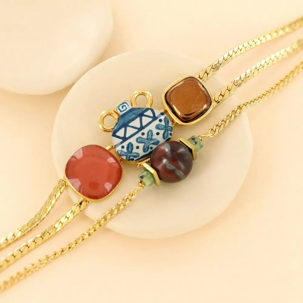 Jewelry - Antique Gold-Plated Multi-Color Bracelet - TARATATA BIJOUX