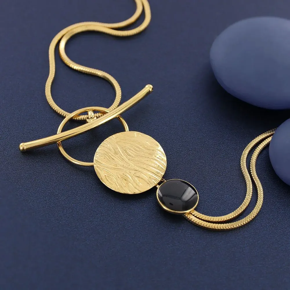 Bijoux - COLLIER INSTINCT COULEUR DORE BLEU - TARATATA BIJOUX