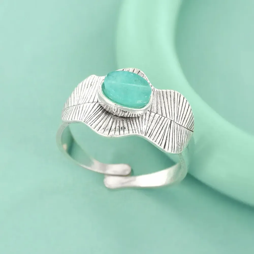 Bijoux - BAGUE OPIUM COULEUR ARGENT TURQUOISE - TARATATA BIJOUX
