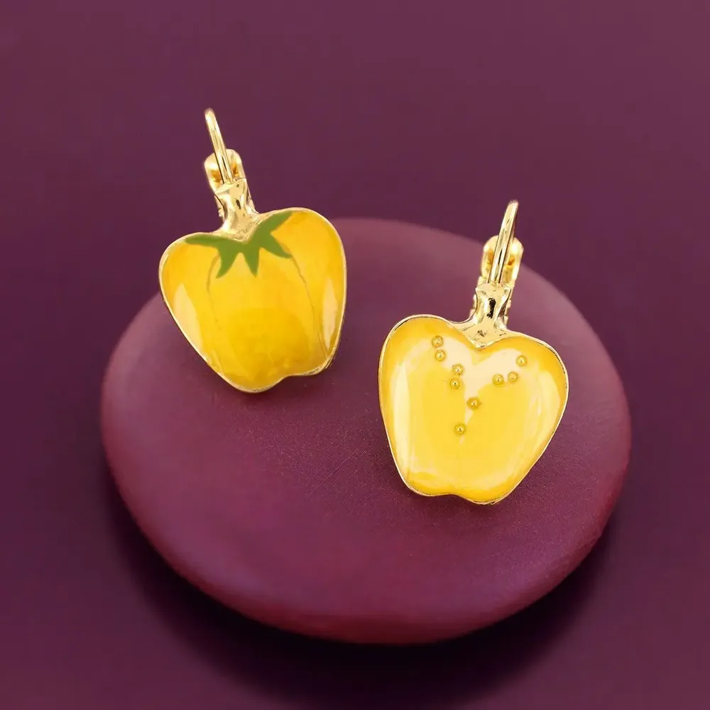 Bijoux - DORMEUSES PAPRIKA COULEUR DORE JAUNE - TARATATA BIJOUX