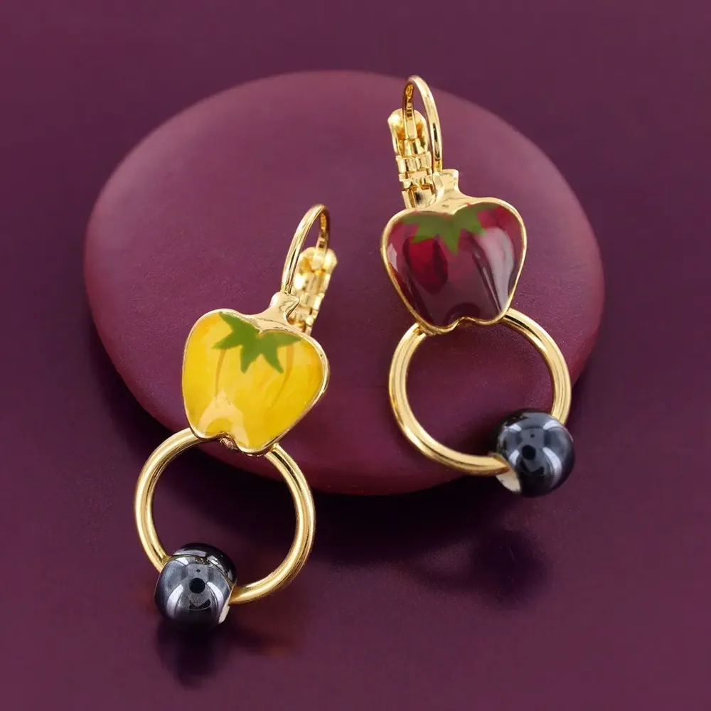 Bijoux - DORMEUSES PAPRIKA COULEUR DORE MULTI - TARATATA BIJOUX