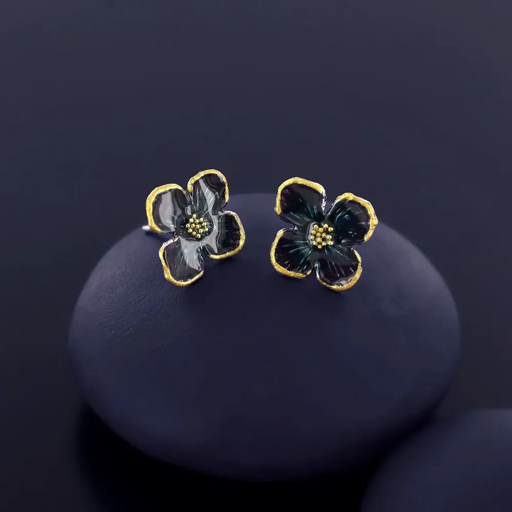 Jewelry - SILVER BLUE HYDRANGEA FLEA - TARATATA BIJOUX