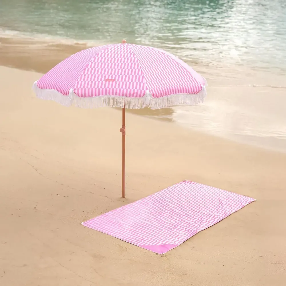 Garden accessories - Pink striped microfiber towel - FLAMINGUEO
