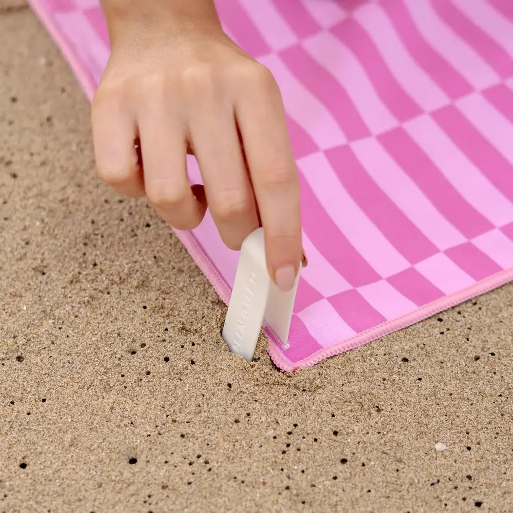 Garden accessories - Pink striped microfiber towel - FLAMINGUEO