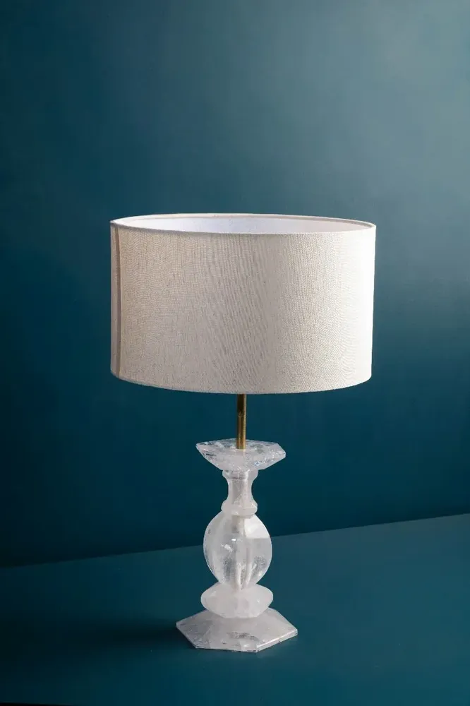 Desk lamps - Rock Crystal Lamp With Shade - SAWAI HOMES
