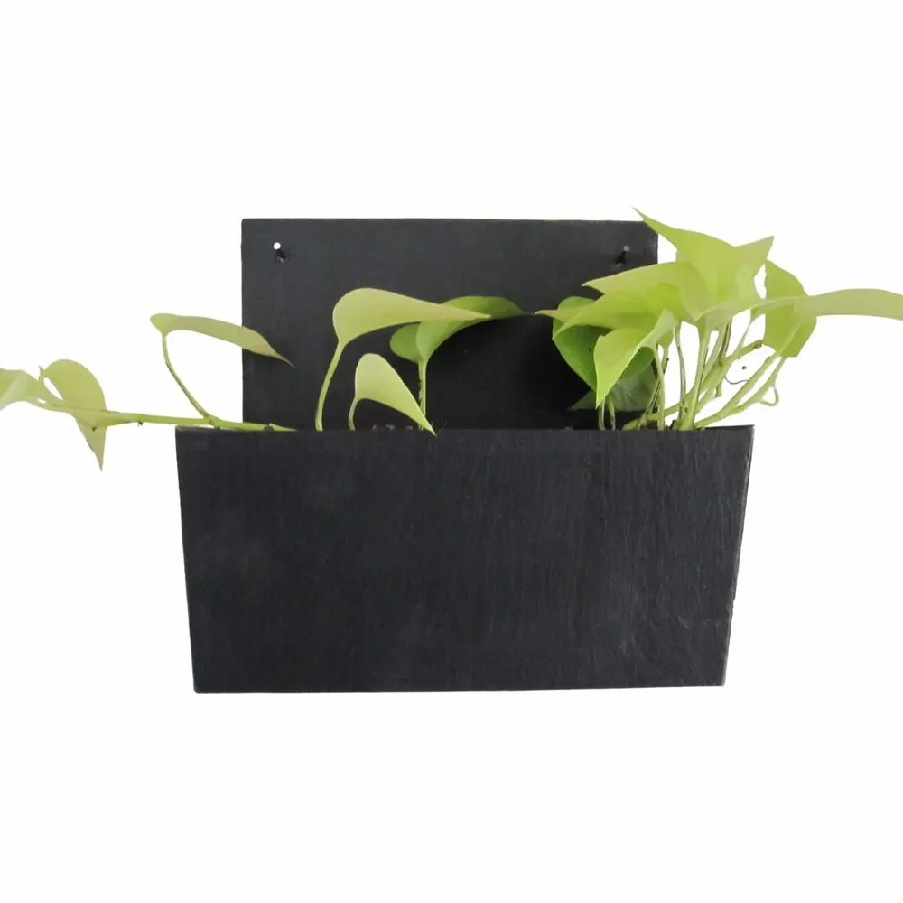 Window boxes - Square natural slate wall planter, 25/25/12.5 cm, CLASSIC - ARDOISE DESIGN