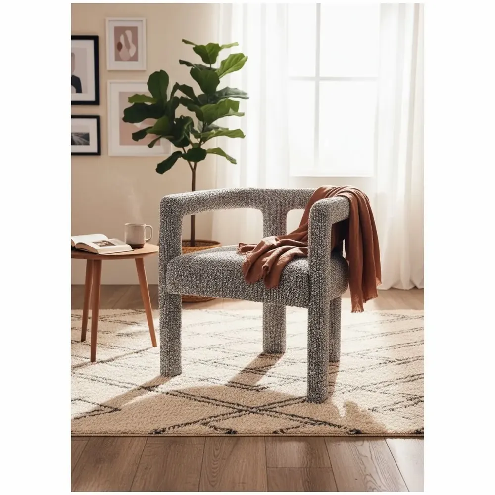 Chaises - Chaise Liam Bouclette Chiné - EMPREINTE DU TEMPS