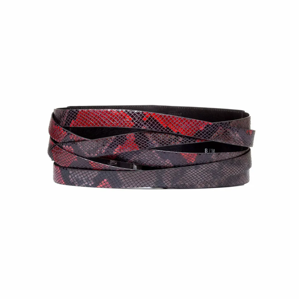 Petite maroquinerie - CEINTURE ANDREA EN CUIR IMPRIME PYTHON - KAYLA PARIS