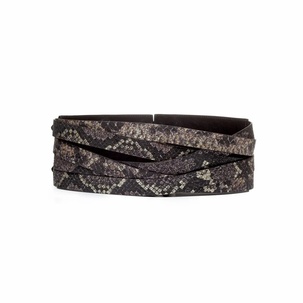 Petite maroquinerie - CEINTURE ANDREA EN CUIR IMPRIME PYTHON - KAYLA PARIS