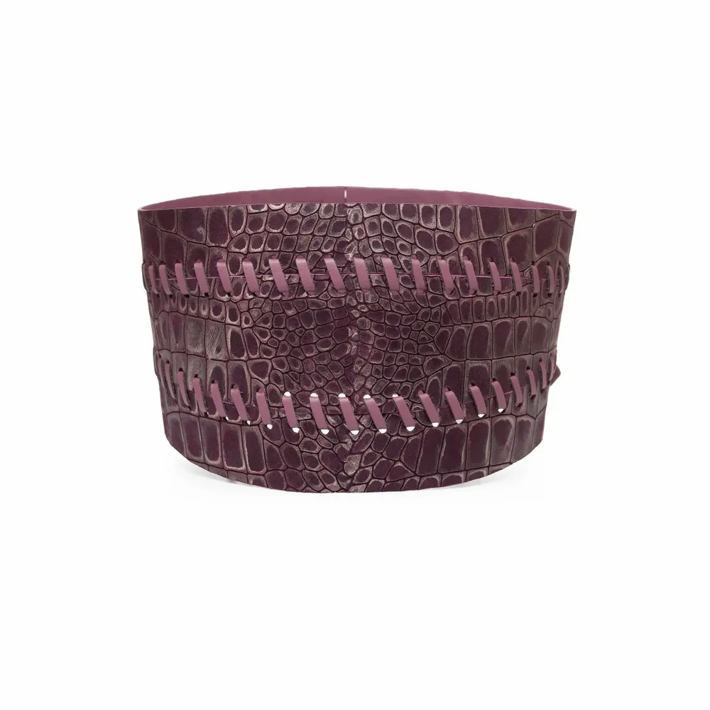 Petite maroquinerie - CEINTURE SUZAN EN CUIR EFFET CROCODILE - KAYLA PARIS