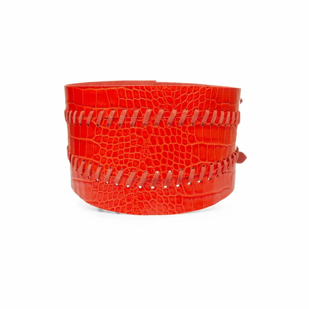 Petite maroquinerie - CEINTURE SUZAN EN CUIR EFFET CROCODILE - KAYLA PARIS