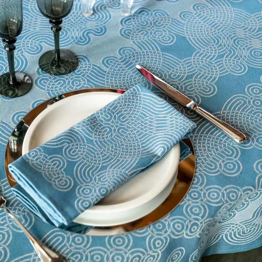 Linge de table textile - Nappe tissée Méandre - BAPTISTE VANDAELE – DESIGN GRAPHIQUE