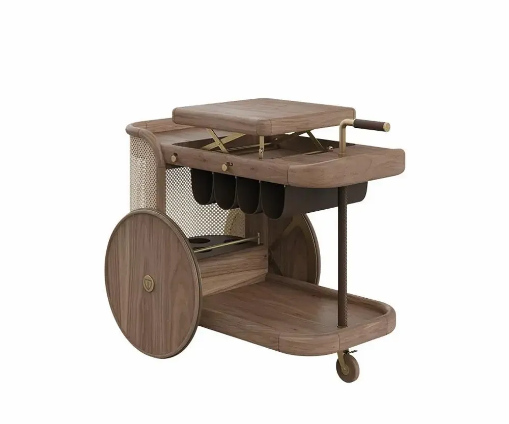 Game tables - Brinsley Bar Cart By Wood Tailors Club Made in Portugal - WOOD TAILORS CLUB