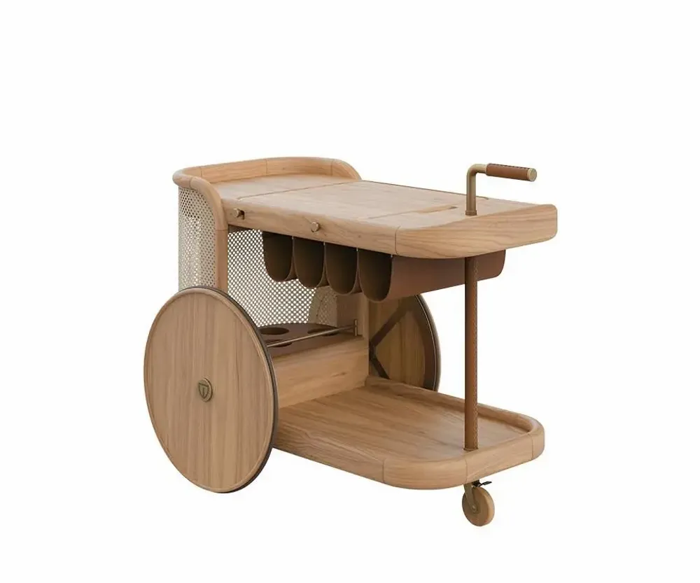 Game tables - Brinsley Bar Cart By Wood Tailors Club Made in Portugal - WOOD TAILORS CLUB