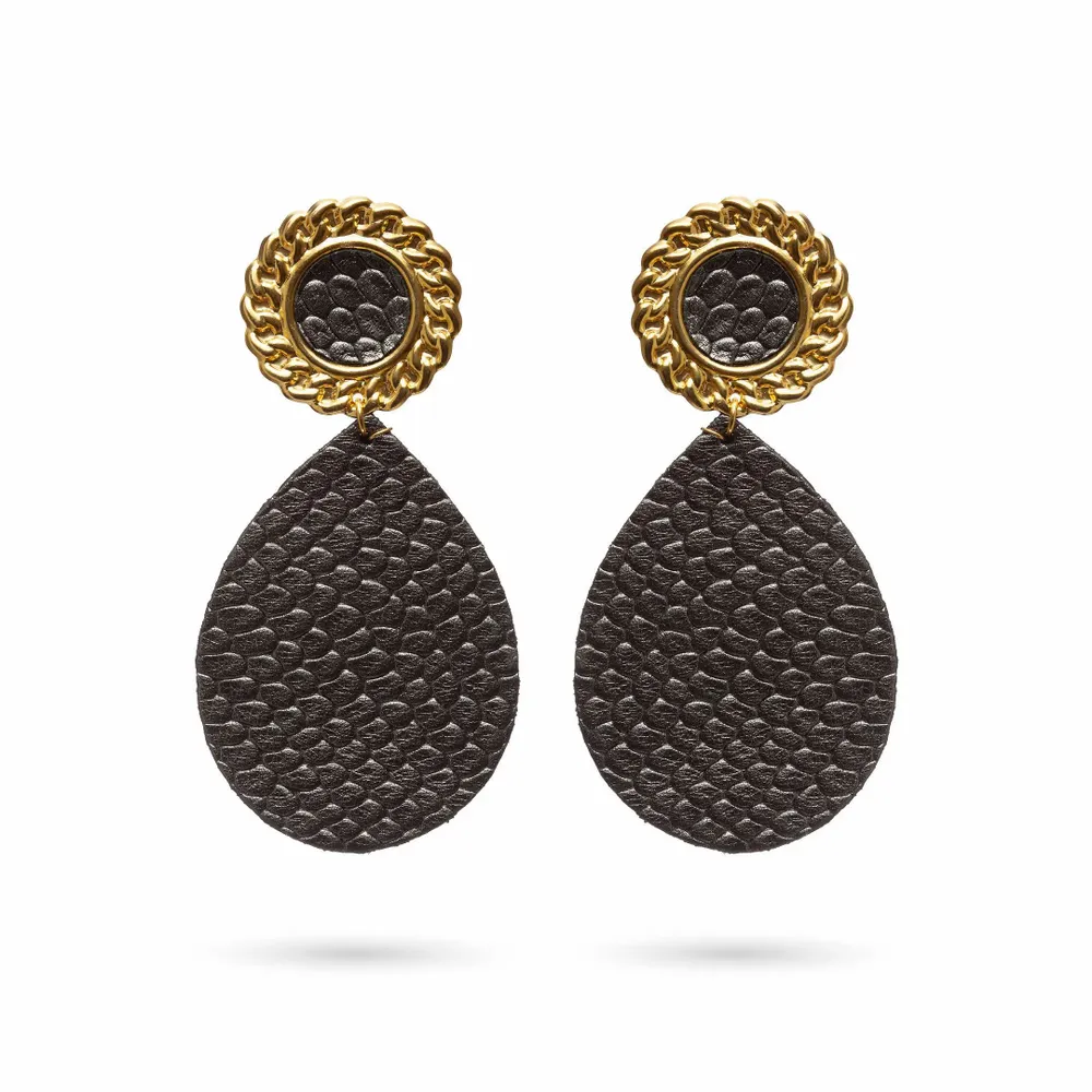 Bijoux - BOUCLES D'OREILLES ROKHAYA EN CUIR - KAYLA PARIS