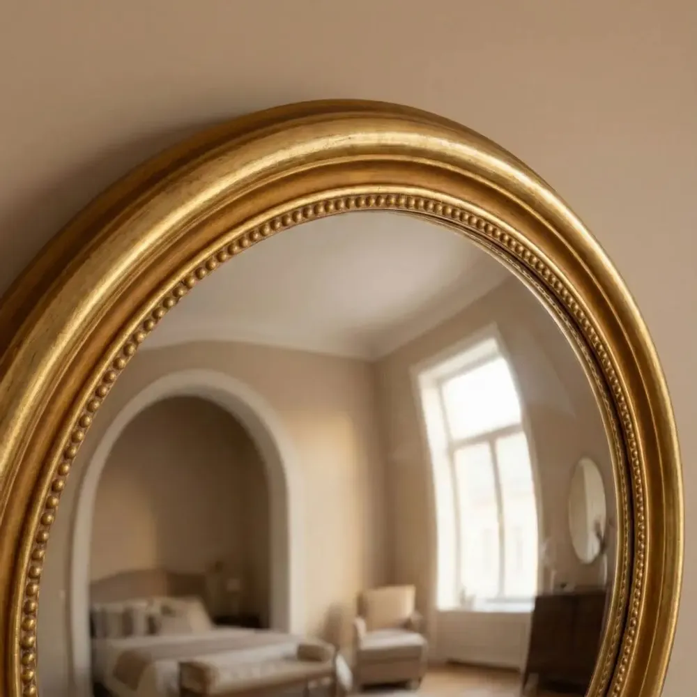 Miroirs - Miroir Rond Doré Butler - Cécile - 100 cm - KUZCO ART MAISON