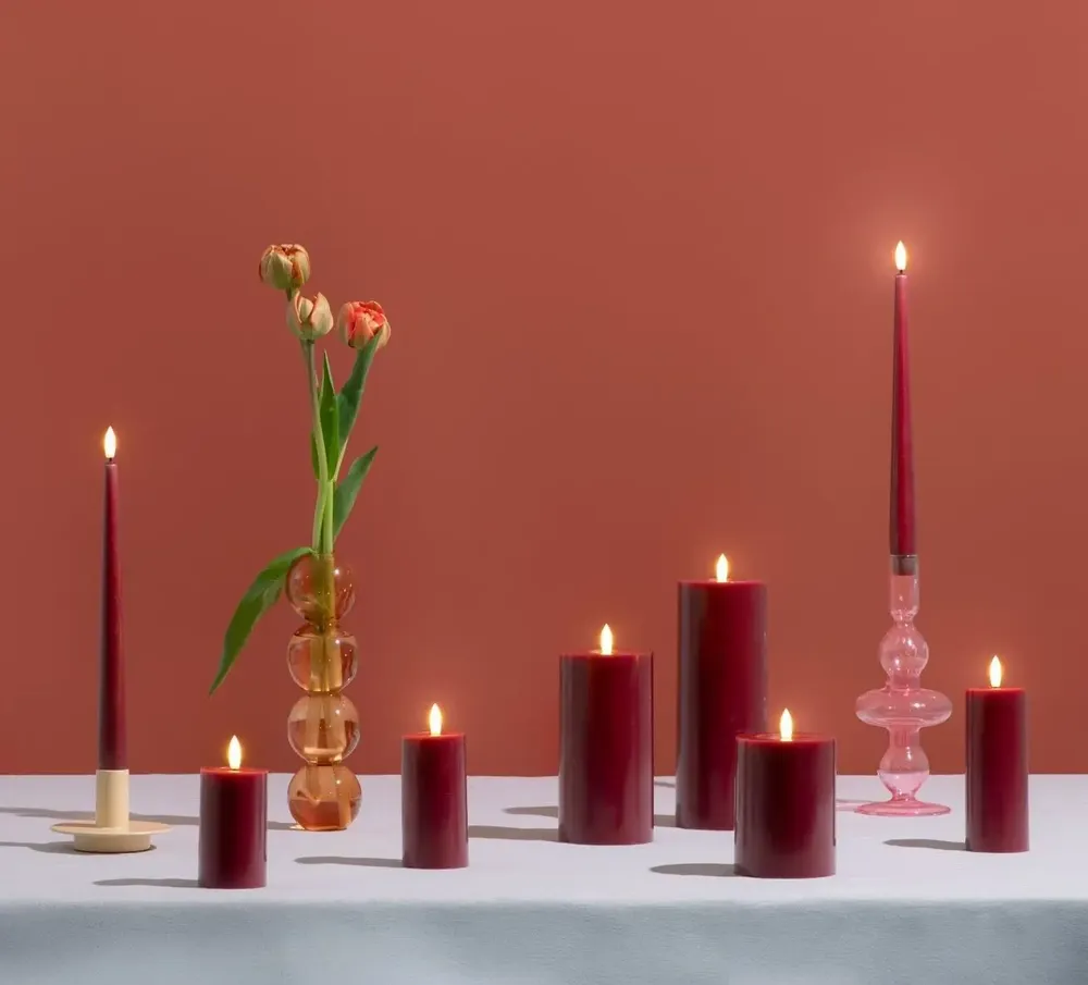 Éclairage LED - (NEW) Seasonal Colours Melted Pillar Candles Silk - MOODS & MORE