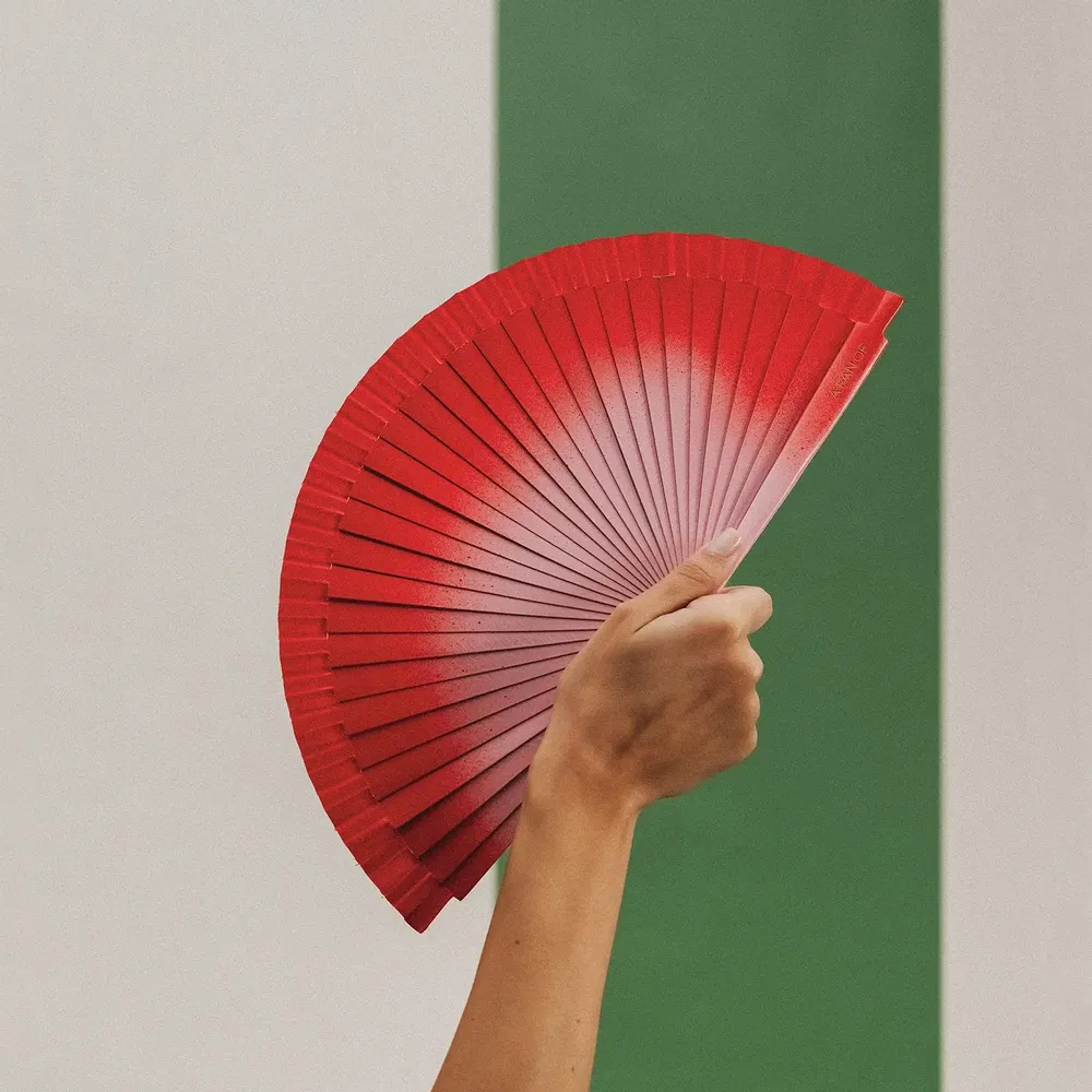 Apparel - Hand Fan COTTON CANDY - 19 cm - Red and Pink - A FAN OF