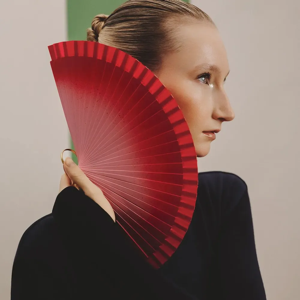 Apparel - Hand Fan COTTON CANDY - 19 cm - Red and Pink - A FAN OF